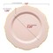 Pink with Gold Rim Round Blossom Disposable Plastic Appetizer/Salad Plates - 7.5" (120 Plates)